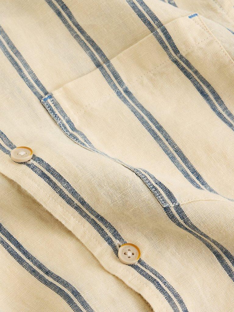 Keswick Striped Linen Shirt in NAT MLT - FLAT DETAIL
