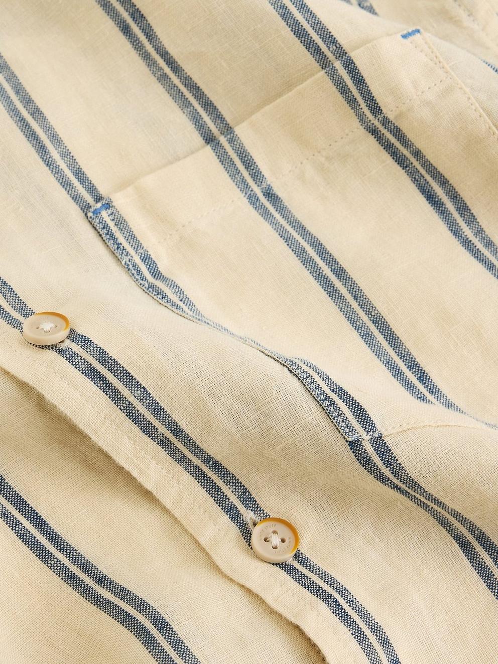 Keswick Striped Linen Shirt in NAT MLT - FLAT DETAIL