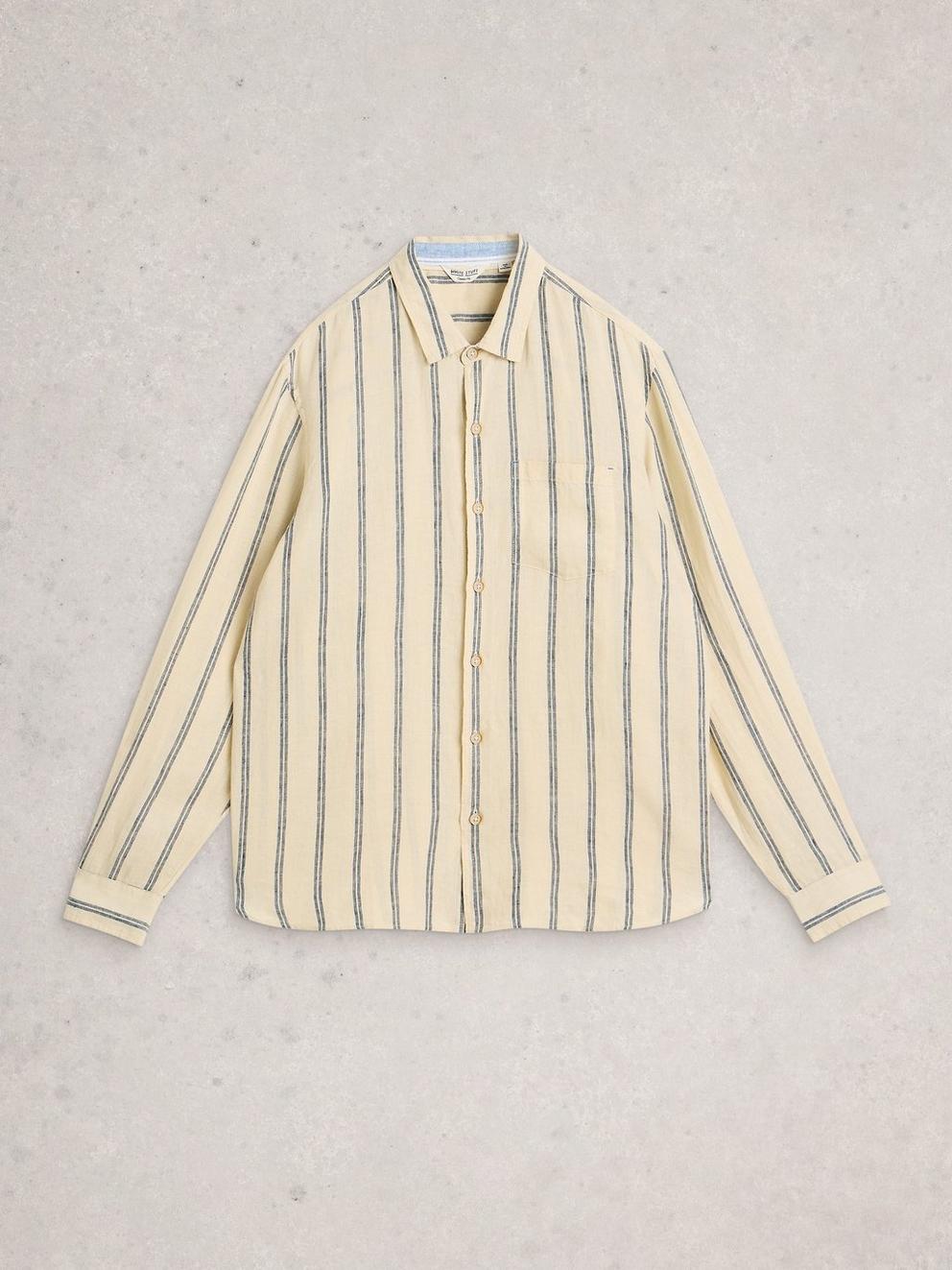 Keswick Striped Linen Shirt in NAT MLT - FLAT FRONT