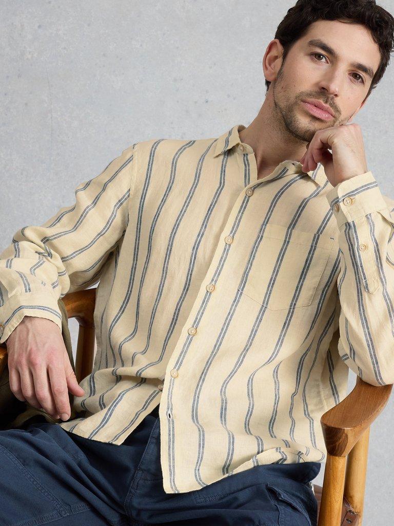 Keswick Striped Linen Shirt in NAT MLT - LIFESTYLE