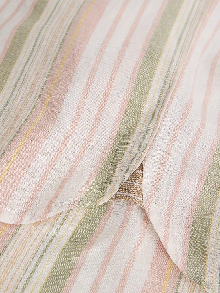 Ely Linen Cotton SS Stripe in ORANGE MLT - FLAT DETAIL