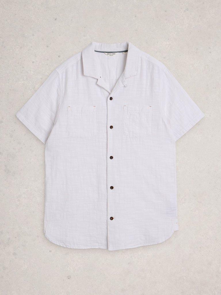 Denny SS Check Shirt in BRIL WHITE - FLAT FRONT