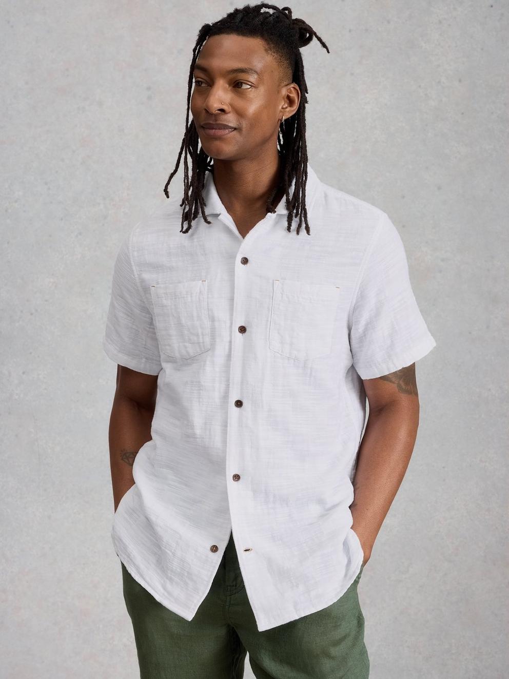 Denny SS Check Shirt in BRIL WHITE - LIFESTYLE