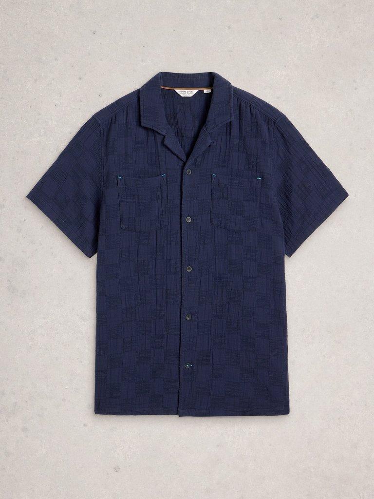 Denny SS Check Shirt in DARK NAVY - FLAT FRONT