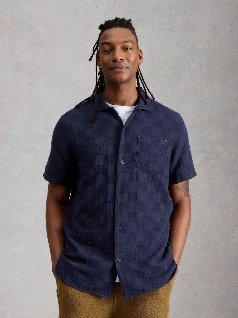 Denny SS Check Shirt in DARK NAVY - LIFESTYLE