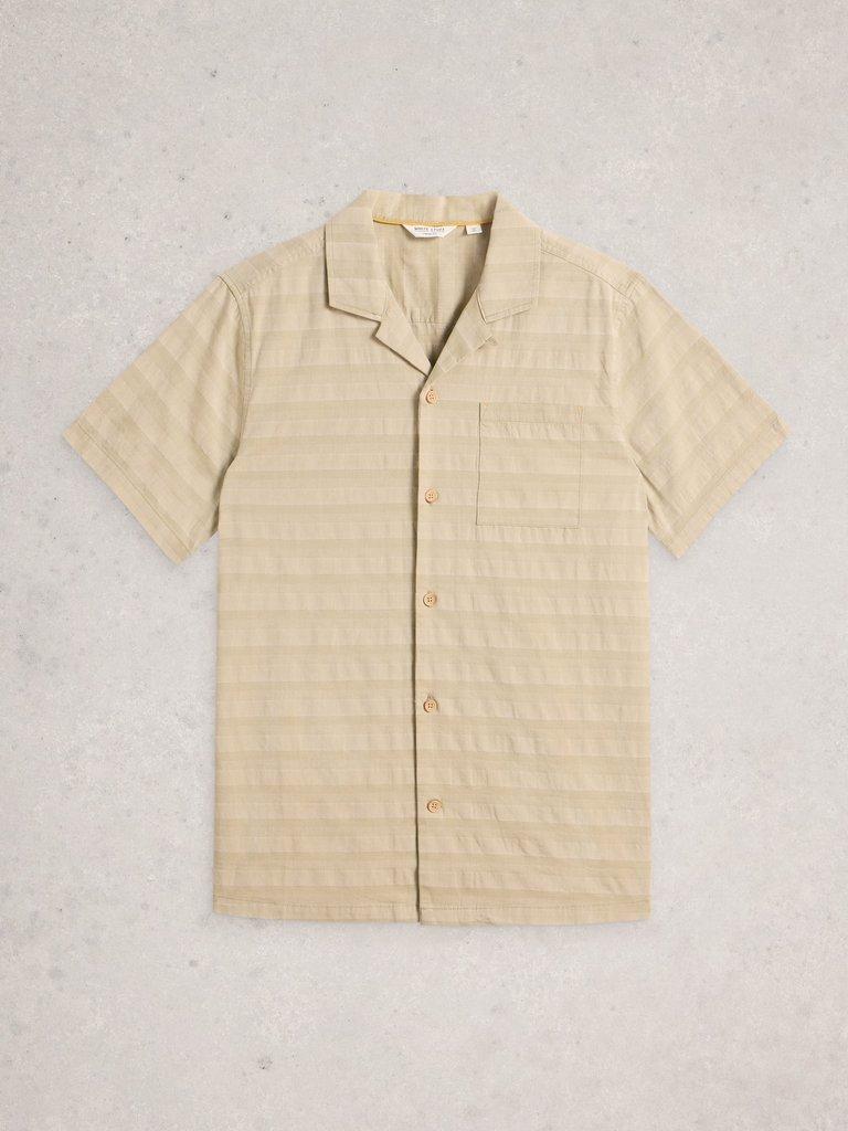 Heywood SS Herringbone Shirt in DUS GREEN - FLAT FRONT