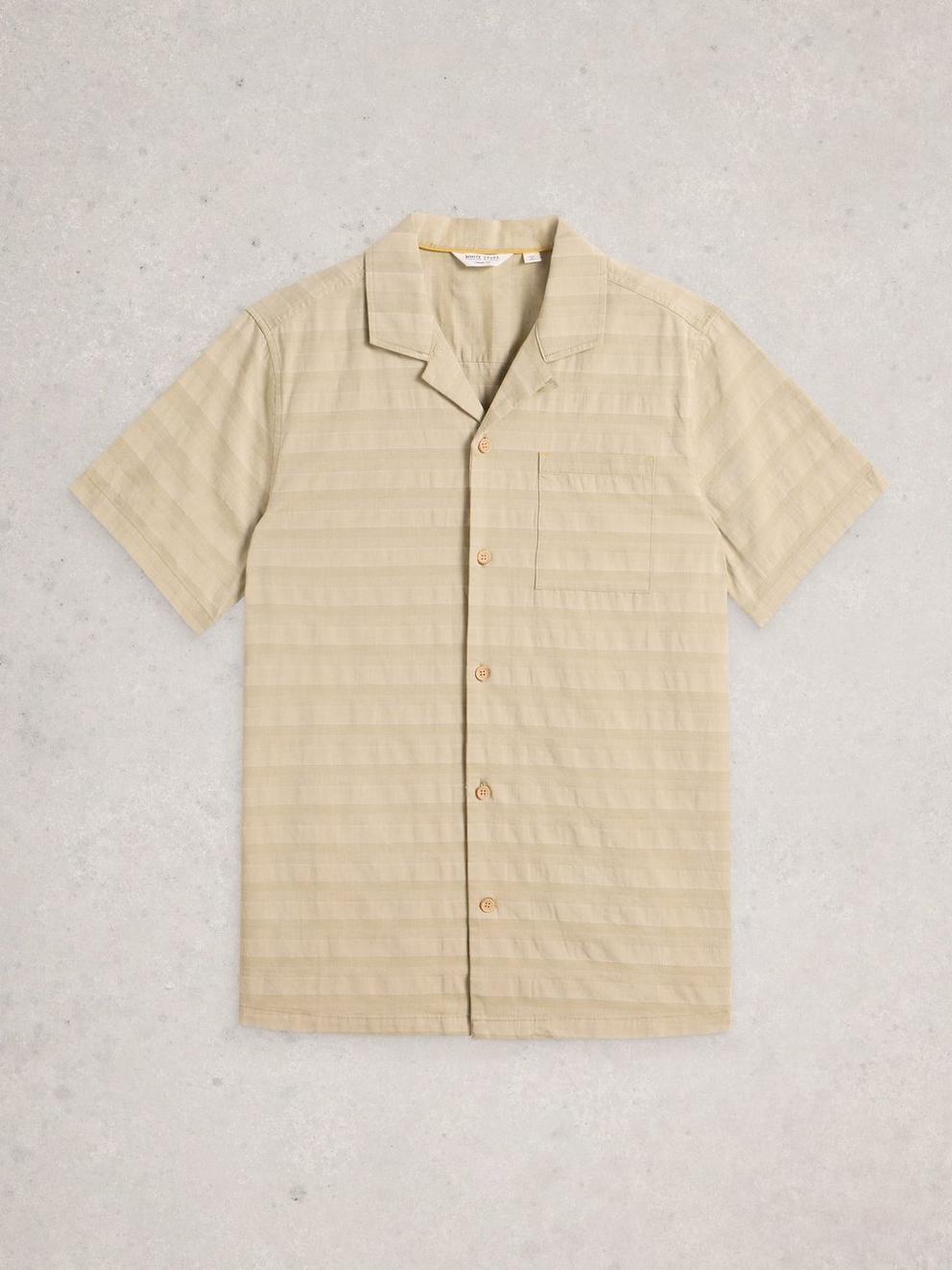 Heywood SS Herringbone Shirt in DUS GREEN - FLAT FRONT