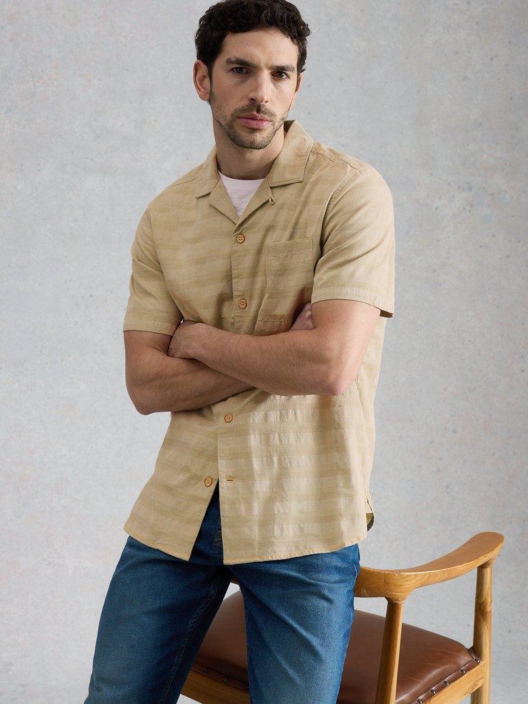 Heywood SS Herringbone Shirt in DUS GREEN - LIFESTYLE