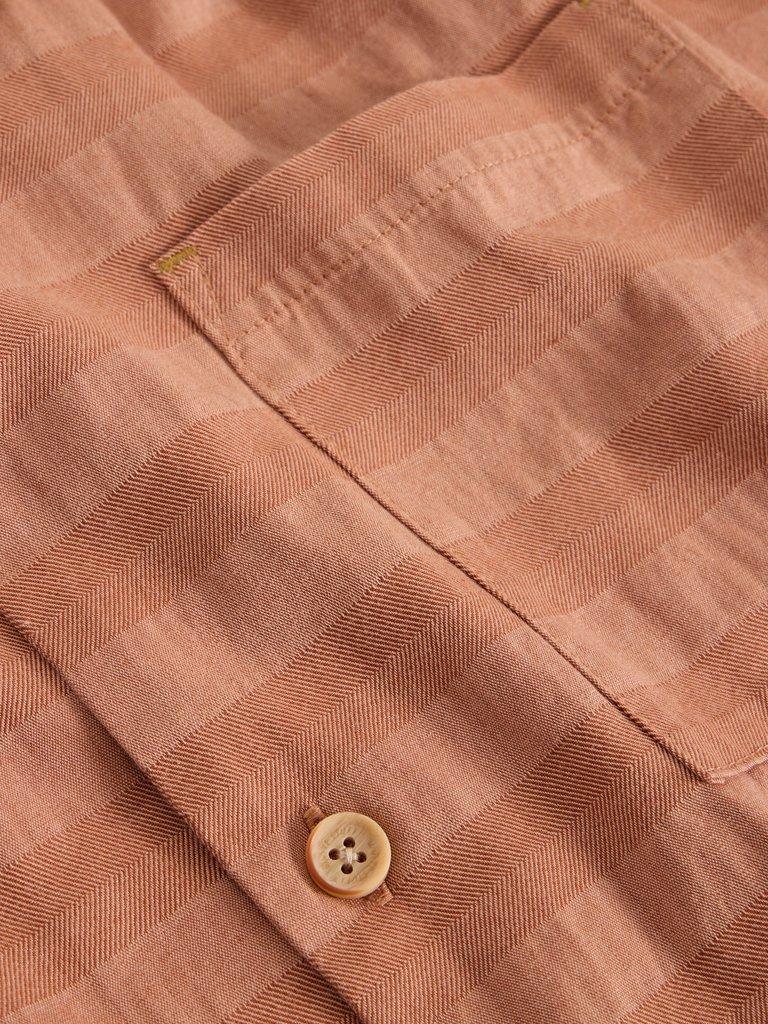 Heywood SS Herringbone Shirt in LGT ORANGE - FLAT DETAIL