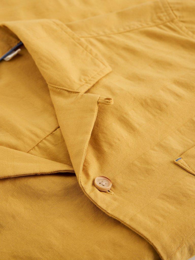 Heywood SS Herringbone Shirt in MID YELLOW - FLAT DETAIL