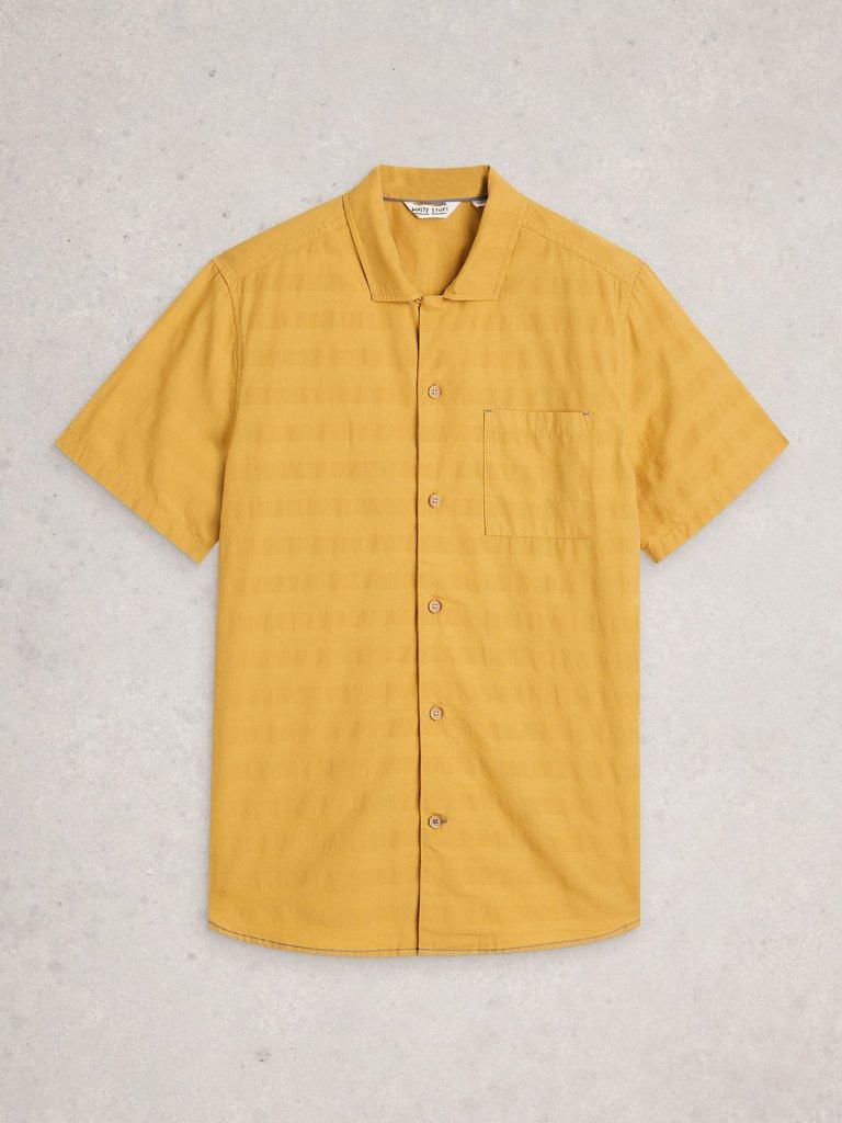 Heywood SS Herringbone Shirt in MID YELLOW - FLAT FRONT