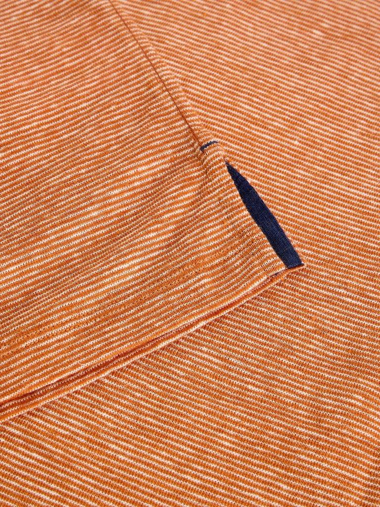 Abersoch Stripe Linen Tee in ORANGE MLT - FLAT DETAIL