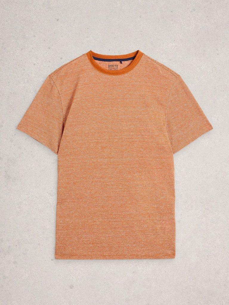 Abersoch Stripe Linen Tee in ORANGE MLT - FLAT FRONT