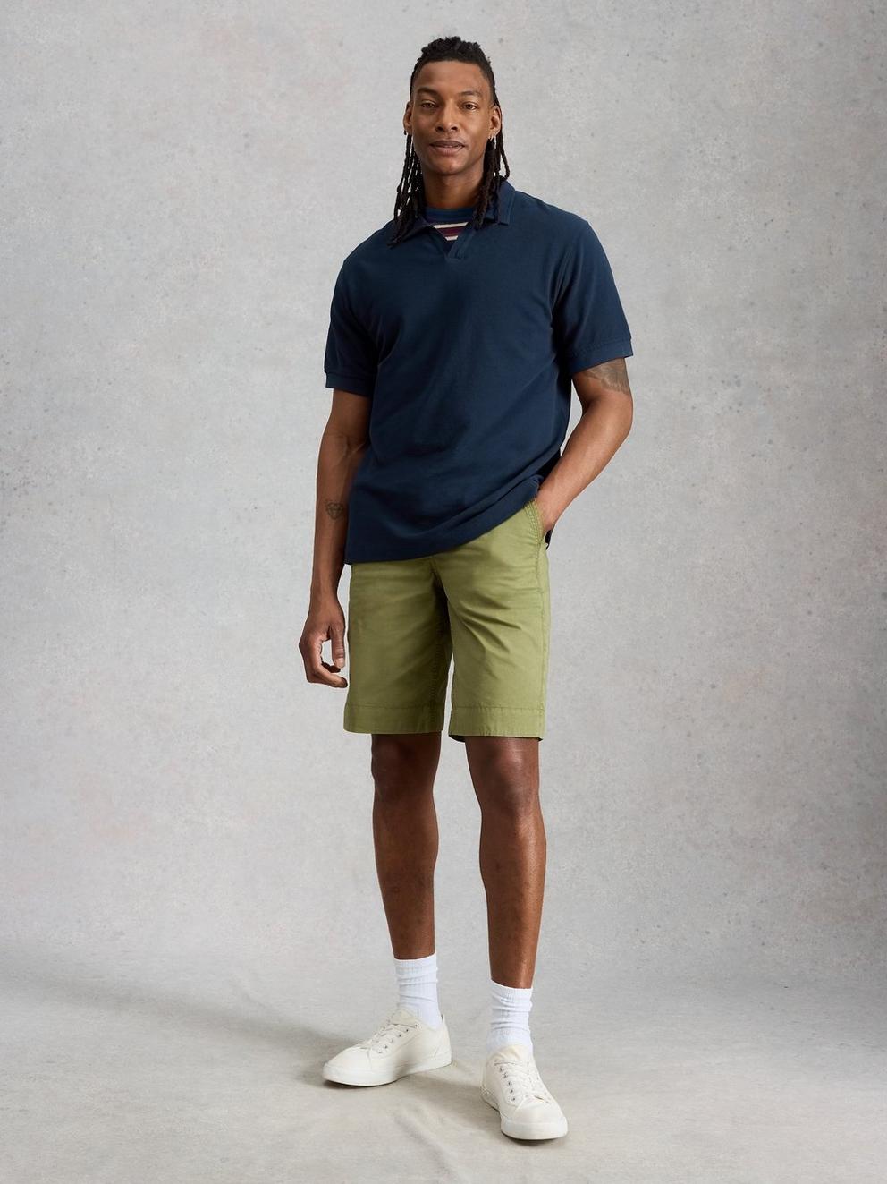 Thame Trophy Neck Polo in DARK NAVY - MODEL FRONT