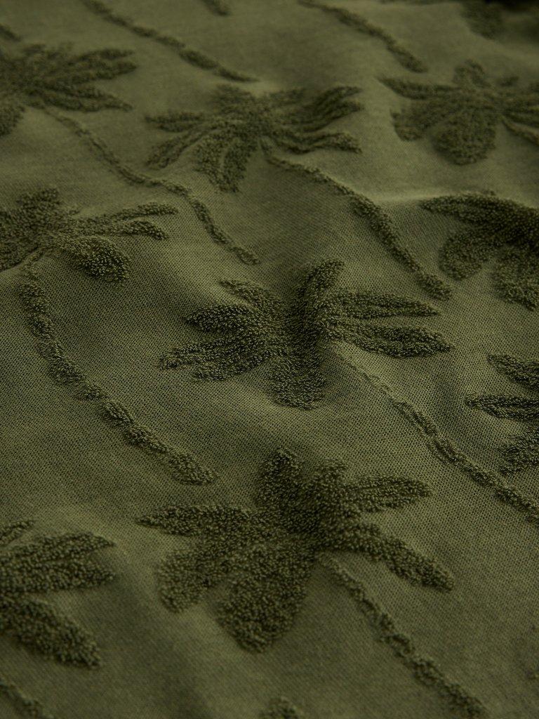 Totten Palm Trophy Neck Polo in KHAKI GRN - FLAT DETAIL