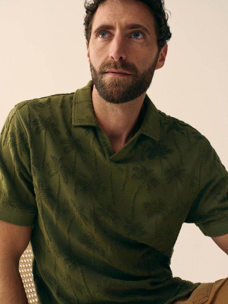 Totten Palm Trophy Neck Polo in KHAKI GRN - MIXED