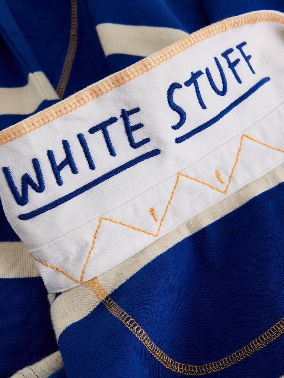 Yarmouth Stripe Rugby in BLUE MLT - FLAT DETAIL