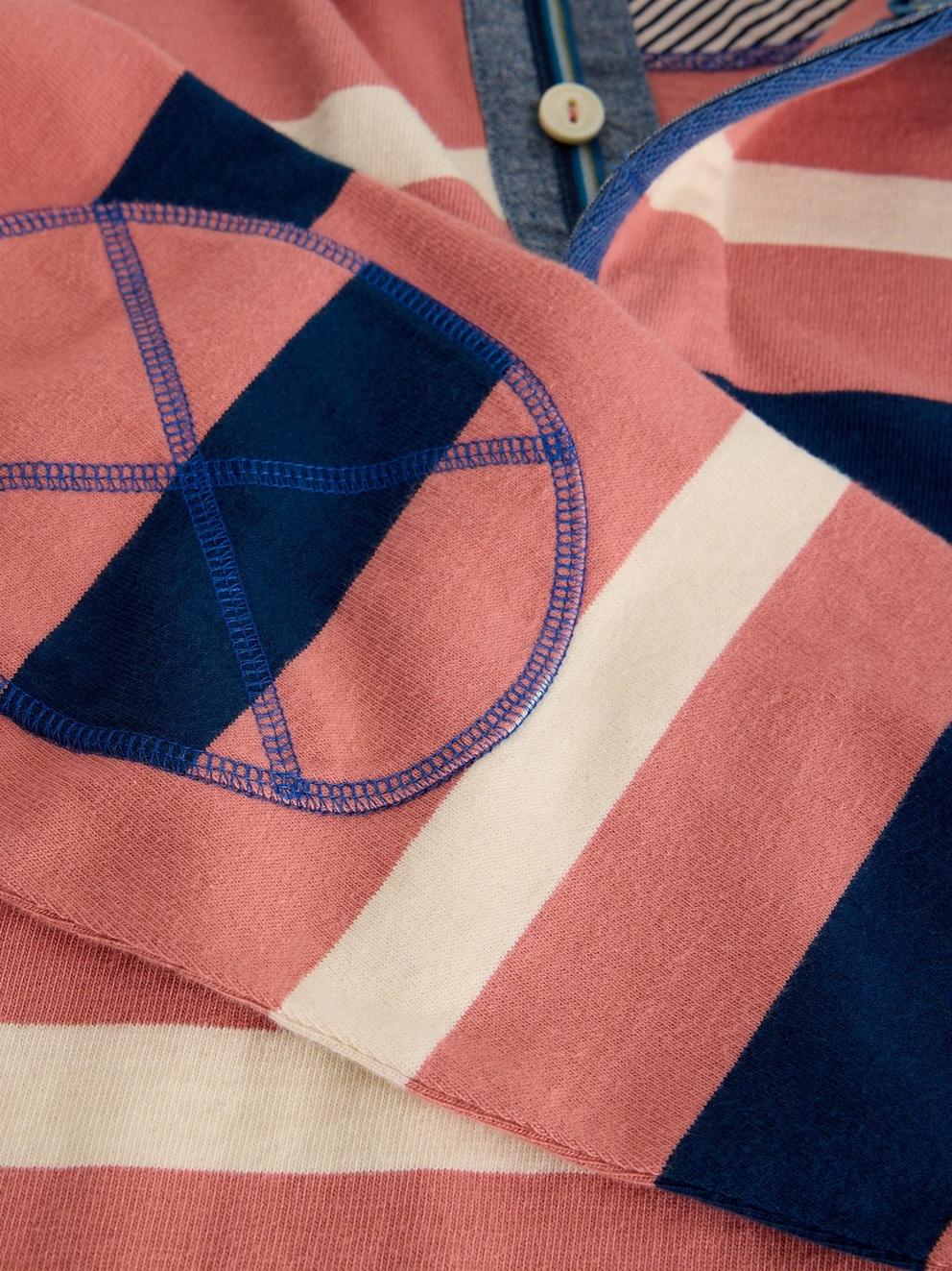 Yarmouth Stripe Rugby in RED MLT - FLAT DETAIL