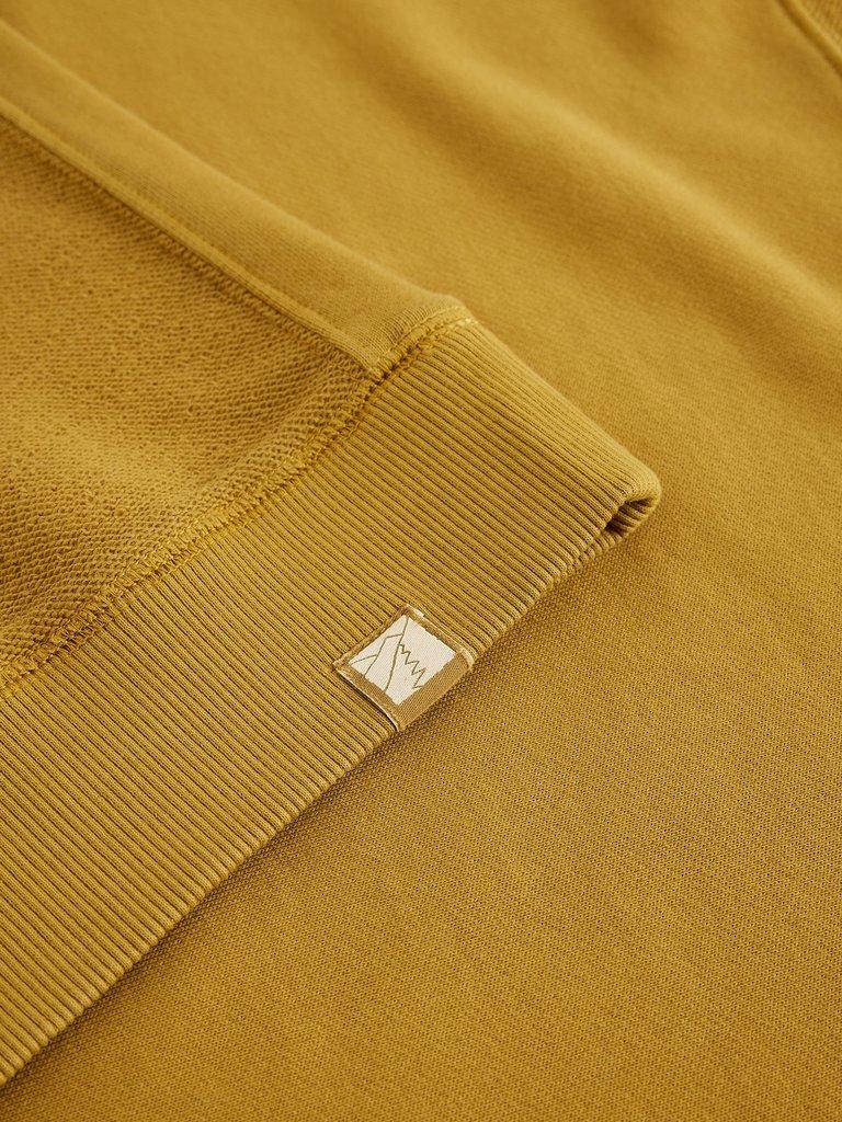 Sidmouth Crew Neck Jumper in MID YELLOW - FLAT DETAIL