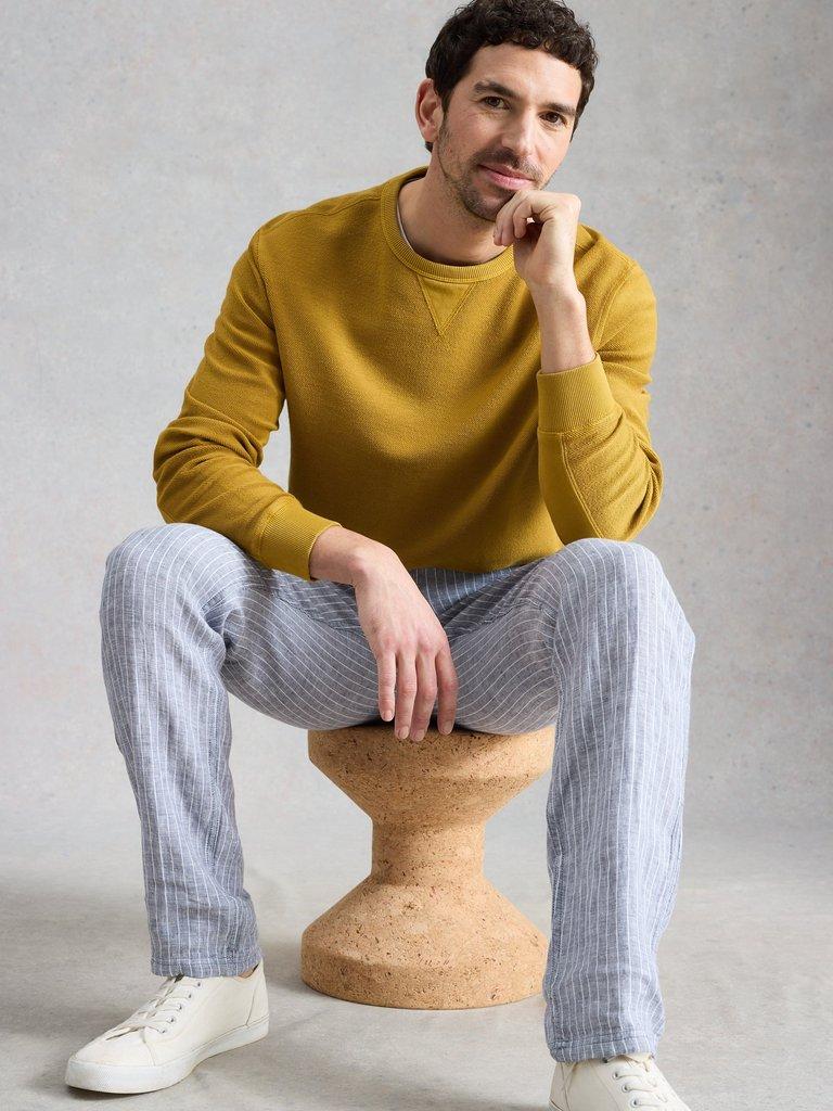 Sidmouth Crew Neck Jumper in MID YELLOW - LIFESTYLE