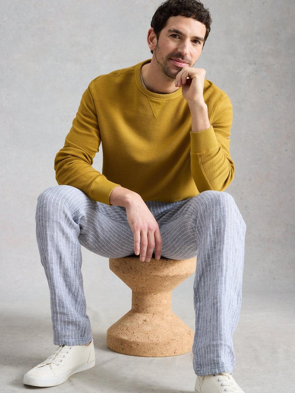 Sidmouth Crew Neck Jumper in MID YELLOW - LIFESTYLE