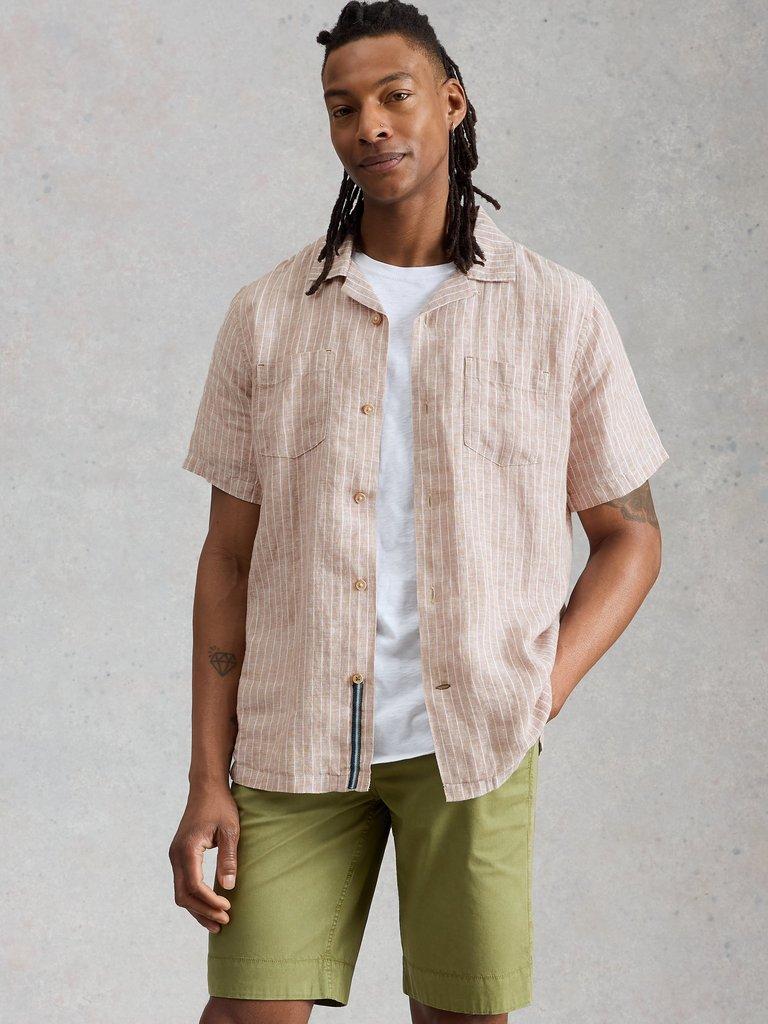 Keswick SS Linen Striped Shirt in NAT MLT - LIFESTYLE