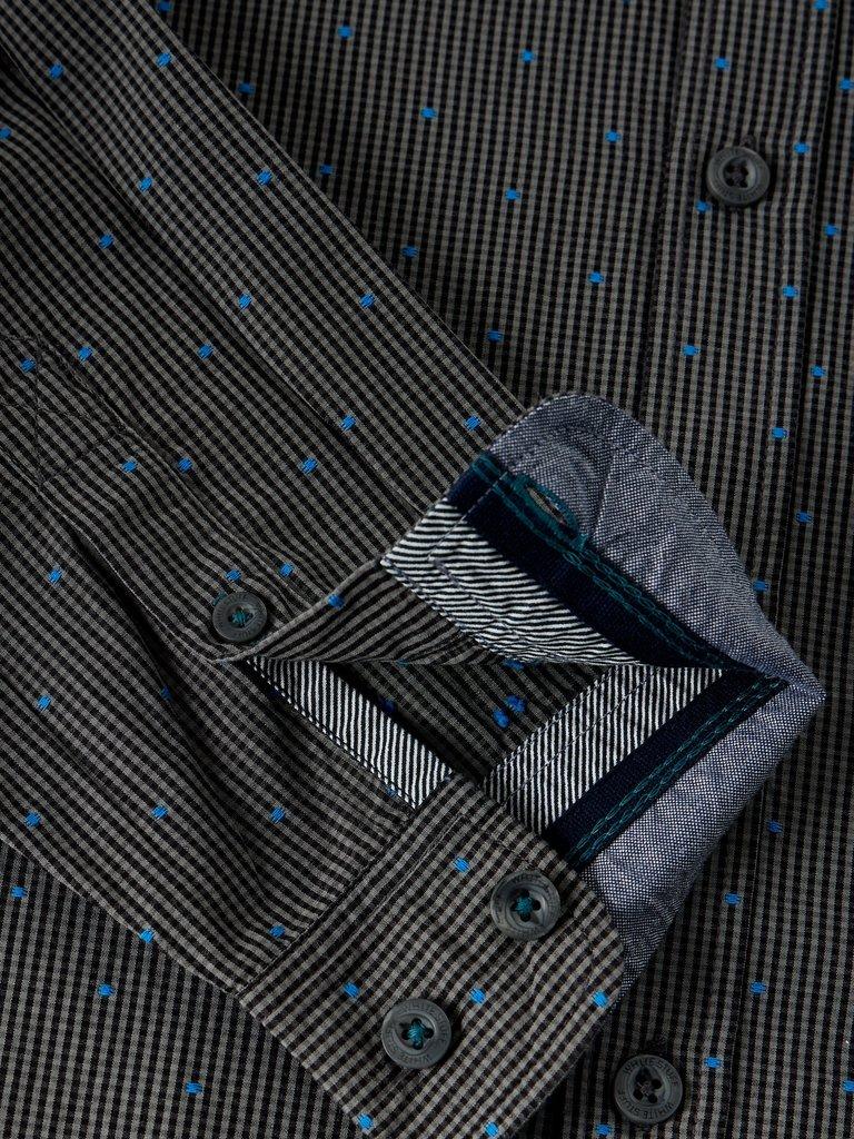 Douglas LS Dobby Shirt in GREY MLT - FLAT DETAIL