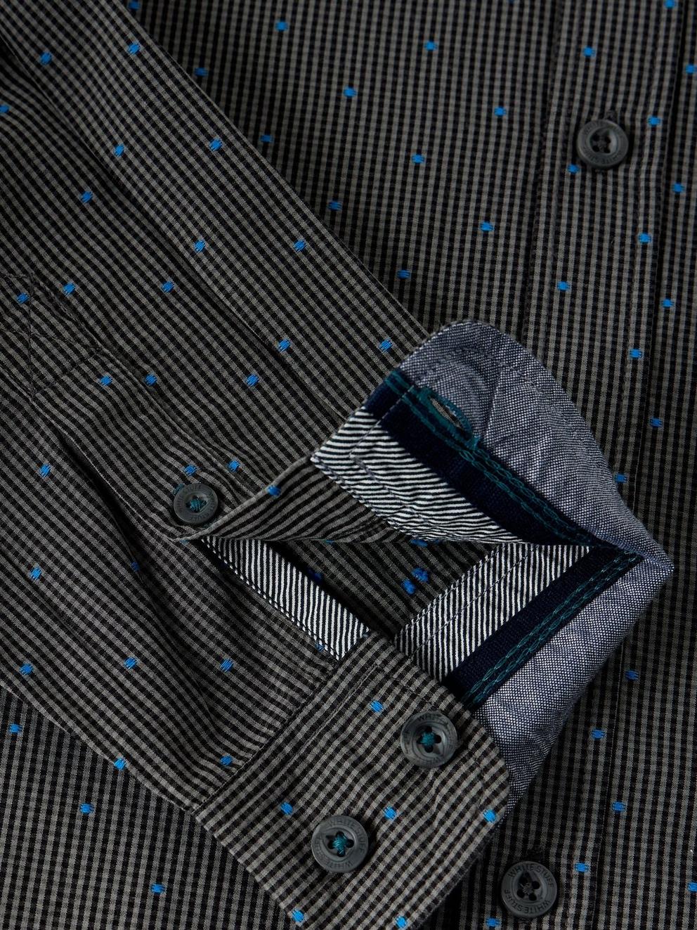 Douglas LS Dobby Shirt in GREY MLT - FLAT DETAIL