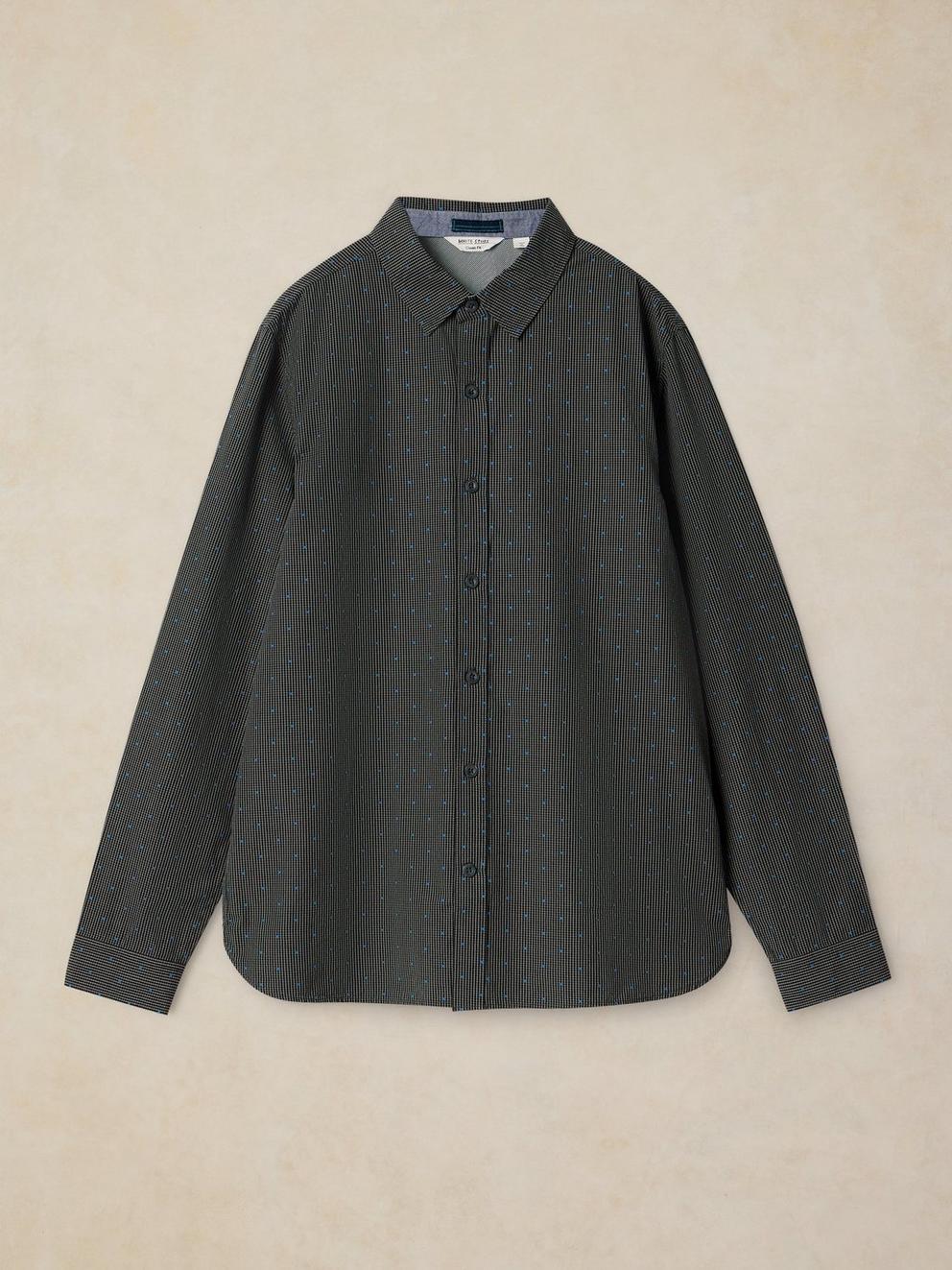 Douglas LS Dobby Shirt in GREY MLT - FLAT FRONT