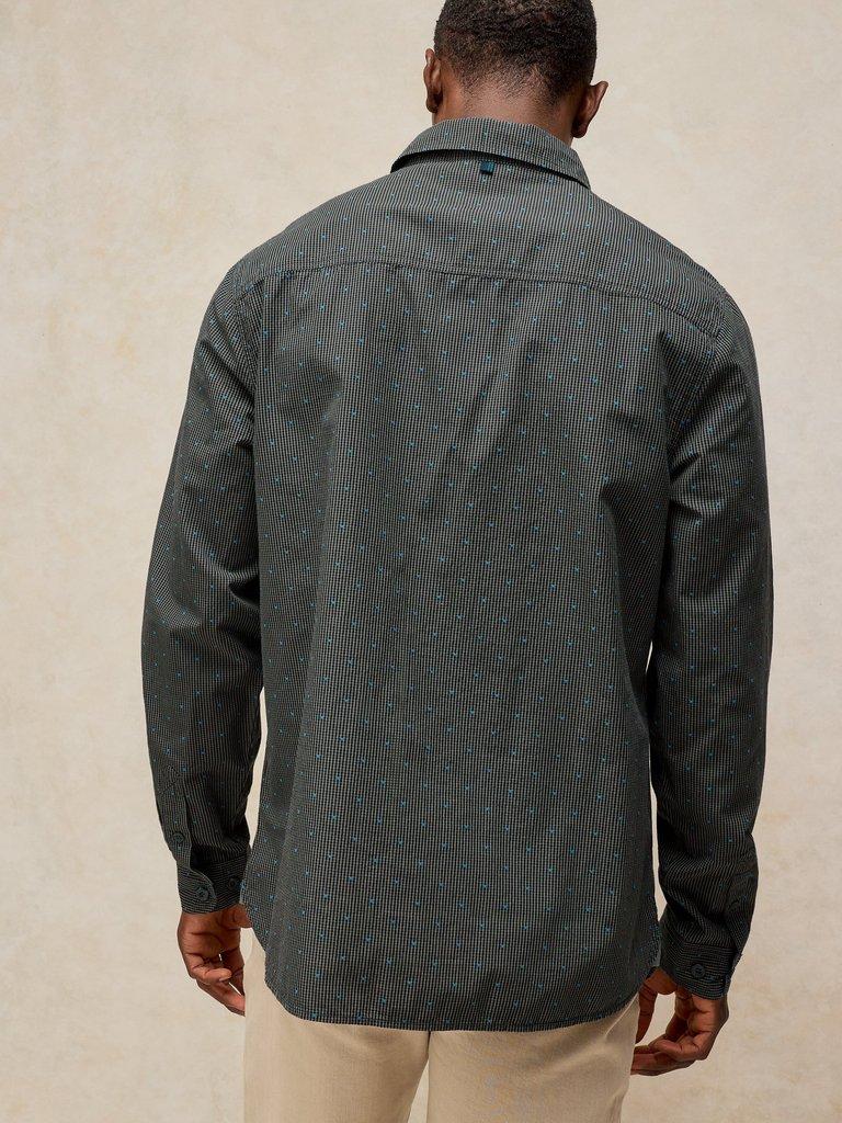 Douglas LS Dobby Shirt in GREY MLT - MODEL BACK