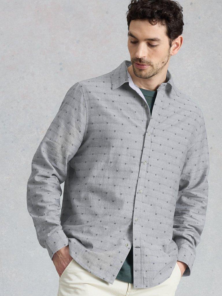 Douglas LS Dobby Shirt in MID GREEN - LIFESTYLE