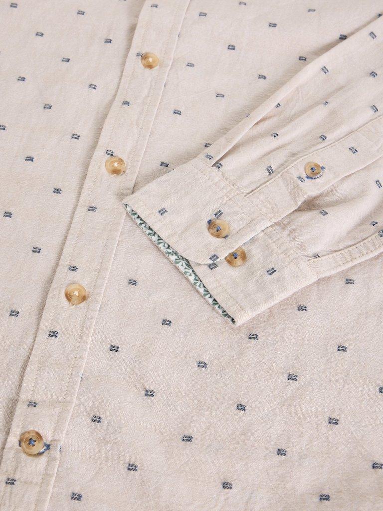 Douglas LS Dobby Shirt in NAT MLT - FLAT DETAIL