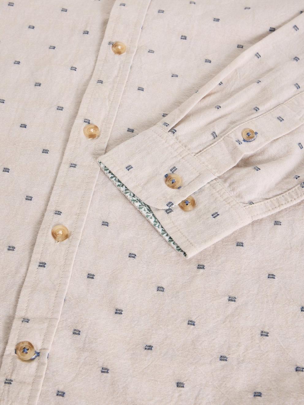 Douglas LS Dobby Shirt in NAT MLT - FLAT DETAIL
