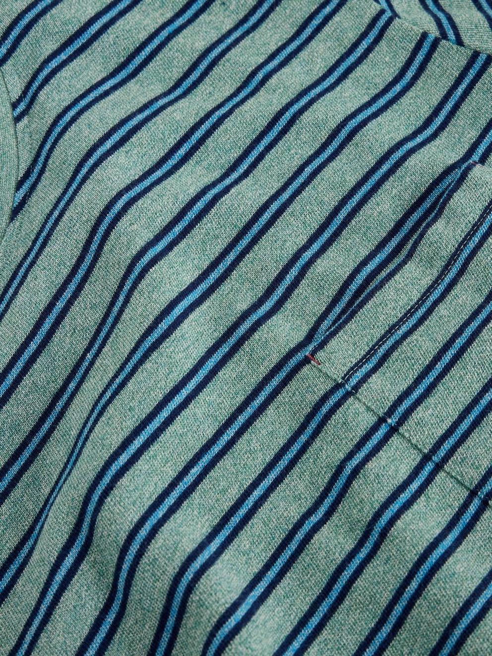 Horsham Striped Tee in BLUE MLT - FLAT DETAIL