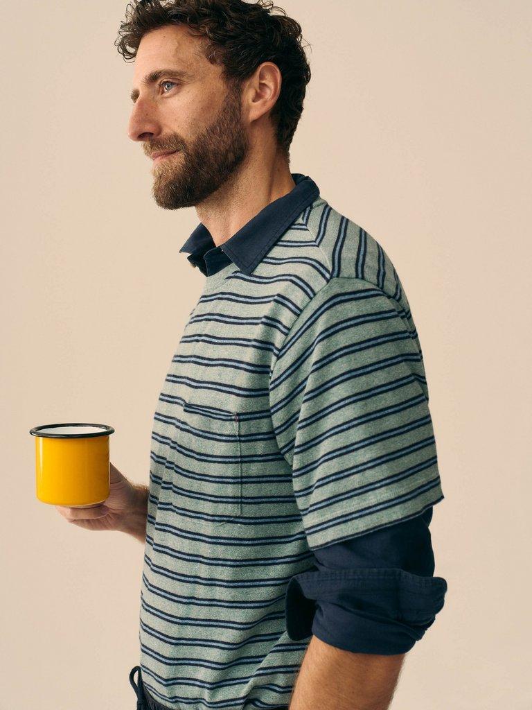 Horsham Striped Tee in BLUE MLT - MIXED