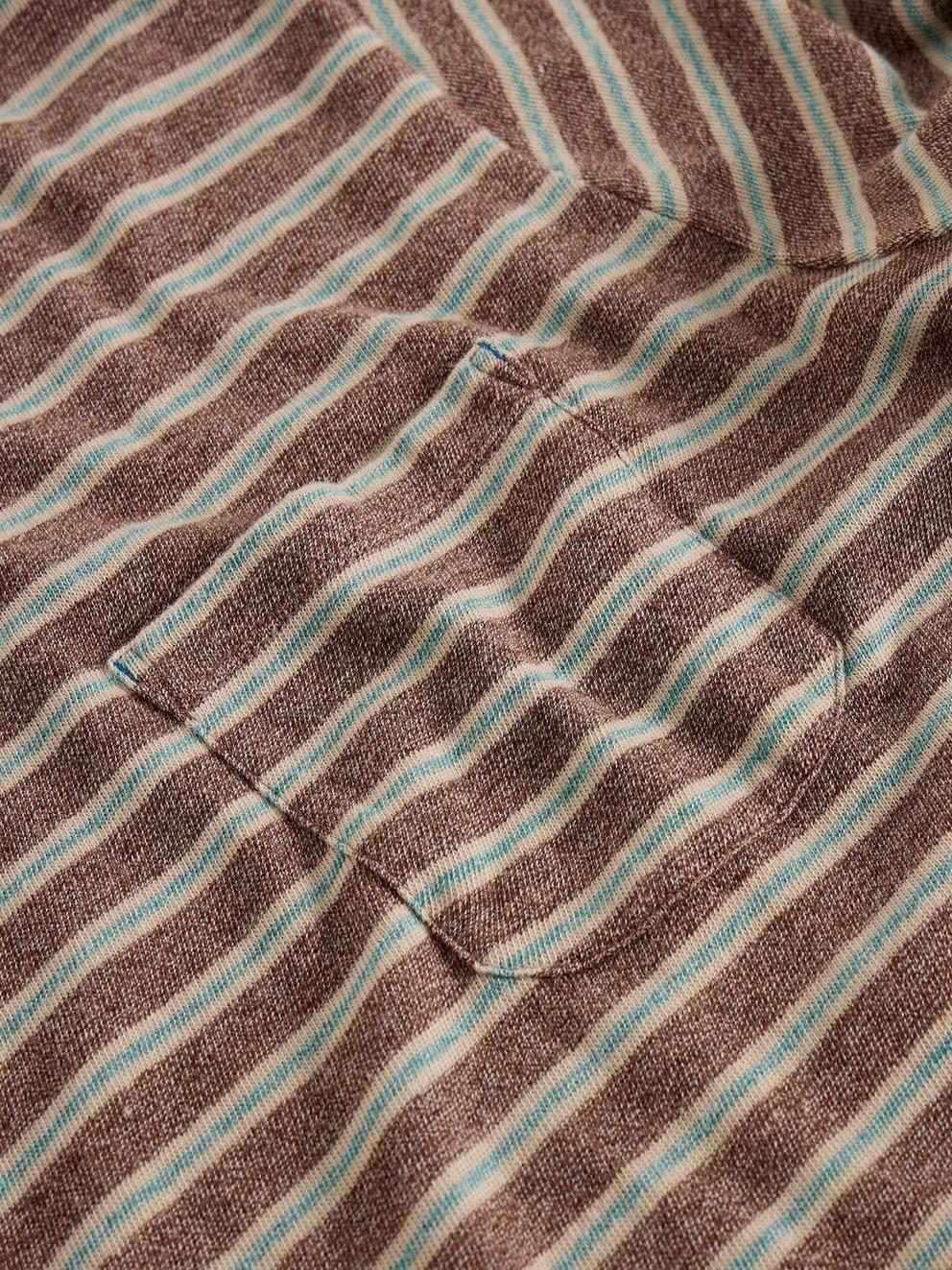 Horsham Striped Tee in BROWN MLT - FLAT DETAIL