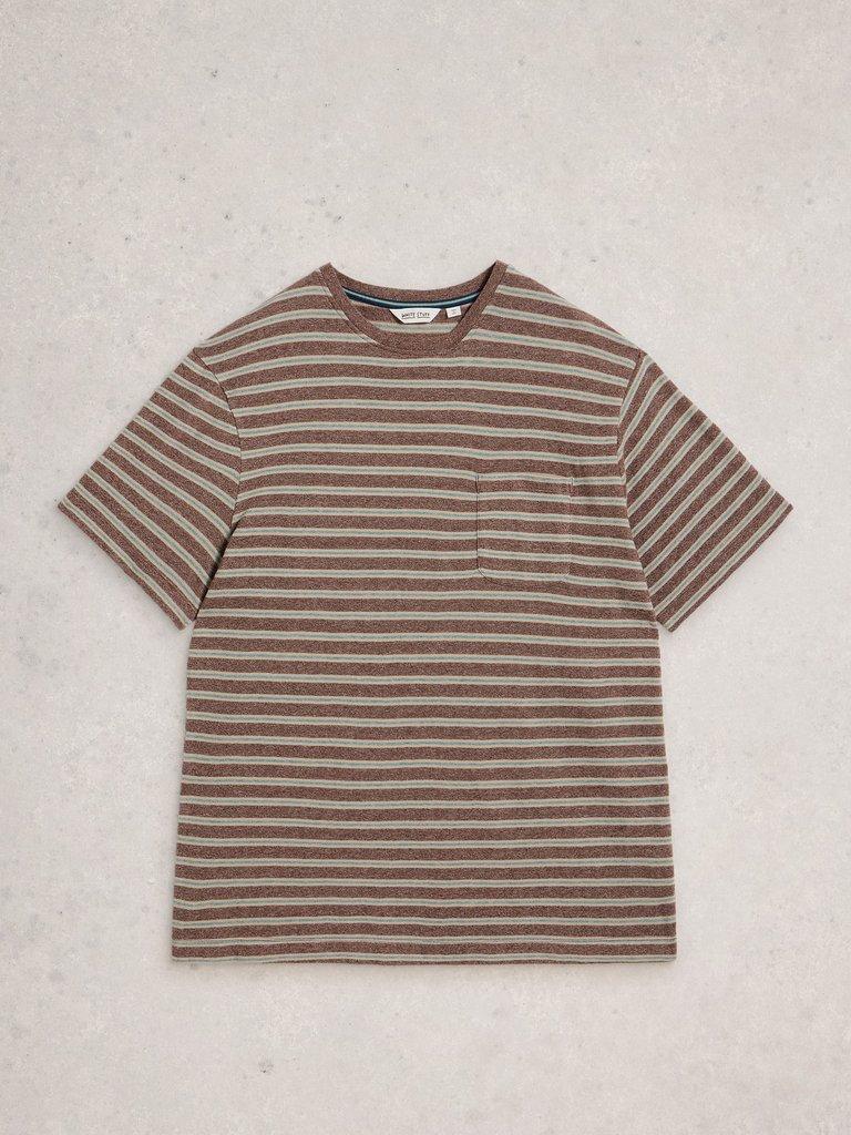 Horsham Striped Tee in BROWN MLT - FLAT FRONT