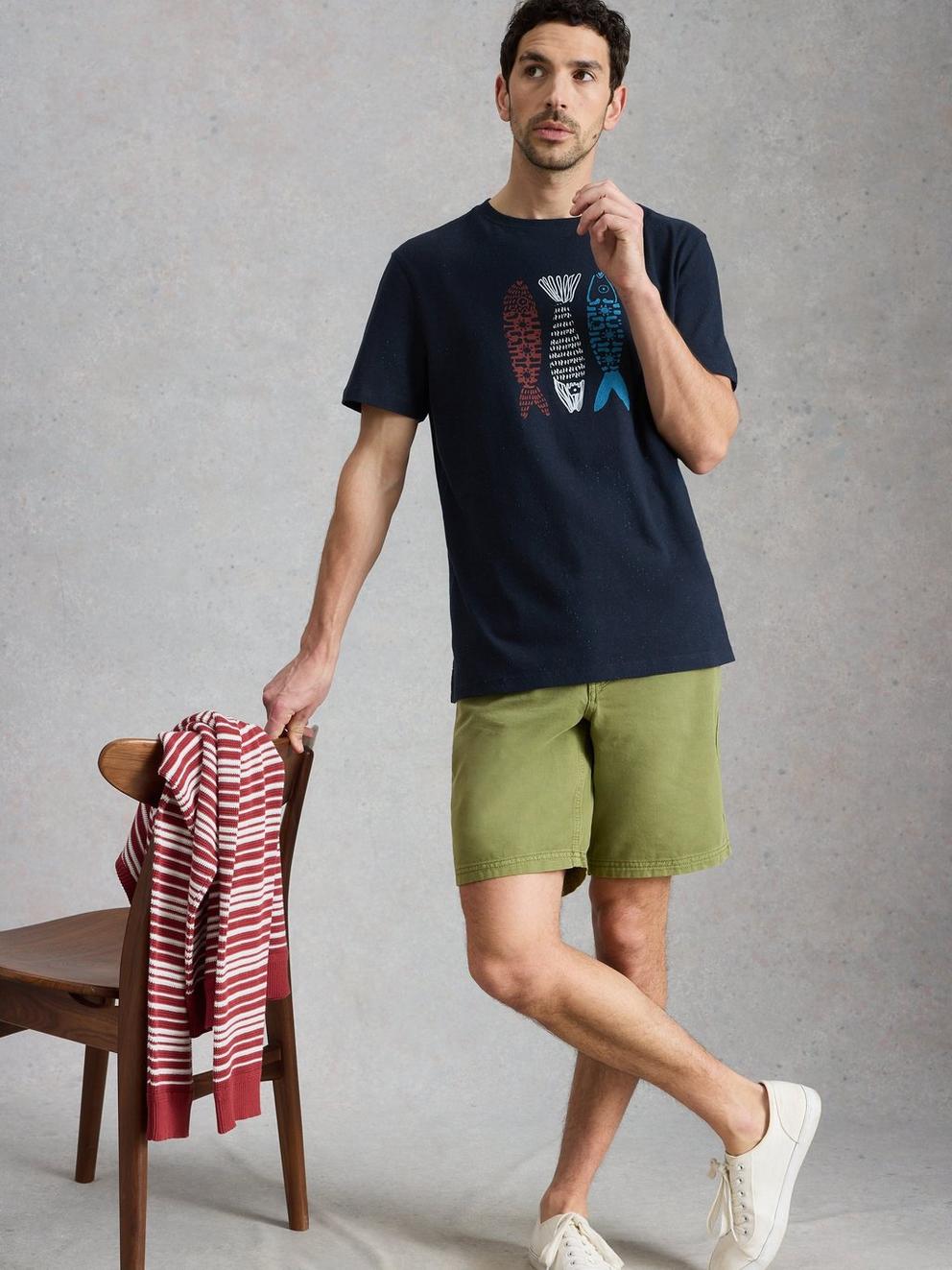Abersoch Tile Fish Graphic Tee in NAVY PR - LIFESTYLE