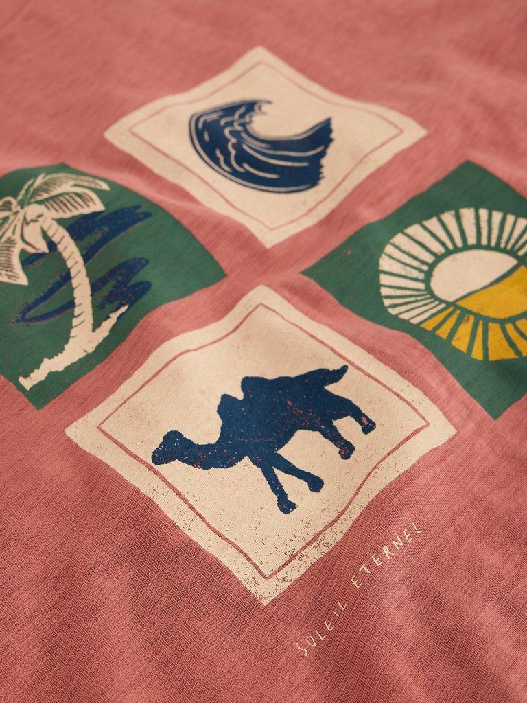 Abersoch Camel Graphic Tee in PINK PR - FLAT DETAIL