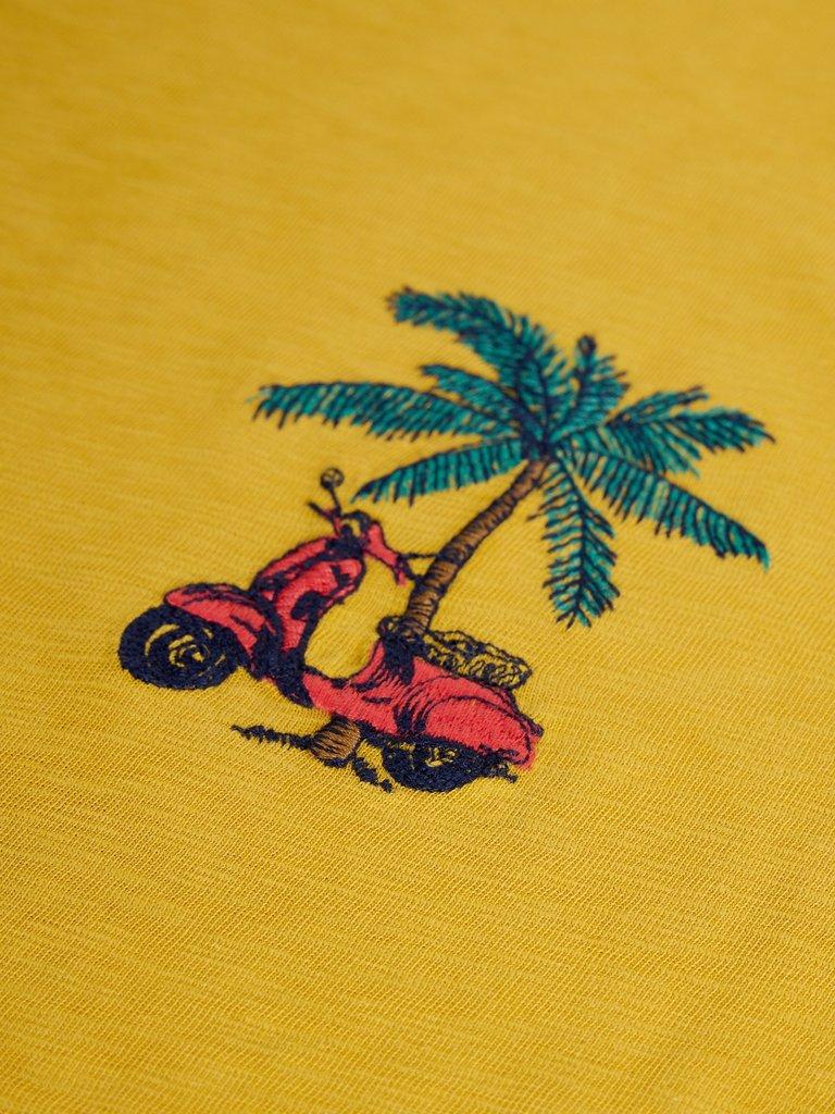Abersoch Scooter Graphic Tee in YELLOW PR - FLAT DETAIL