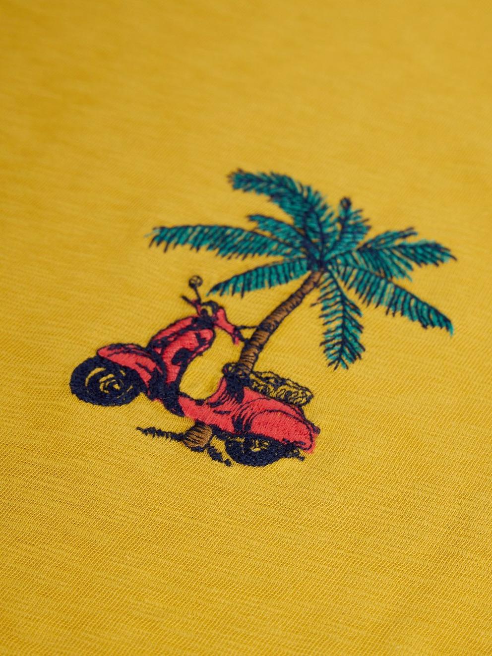 Abersoch Scooter Graphic Tee in YELLOW PR - FLAT DETAIL