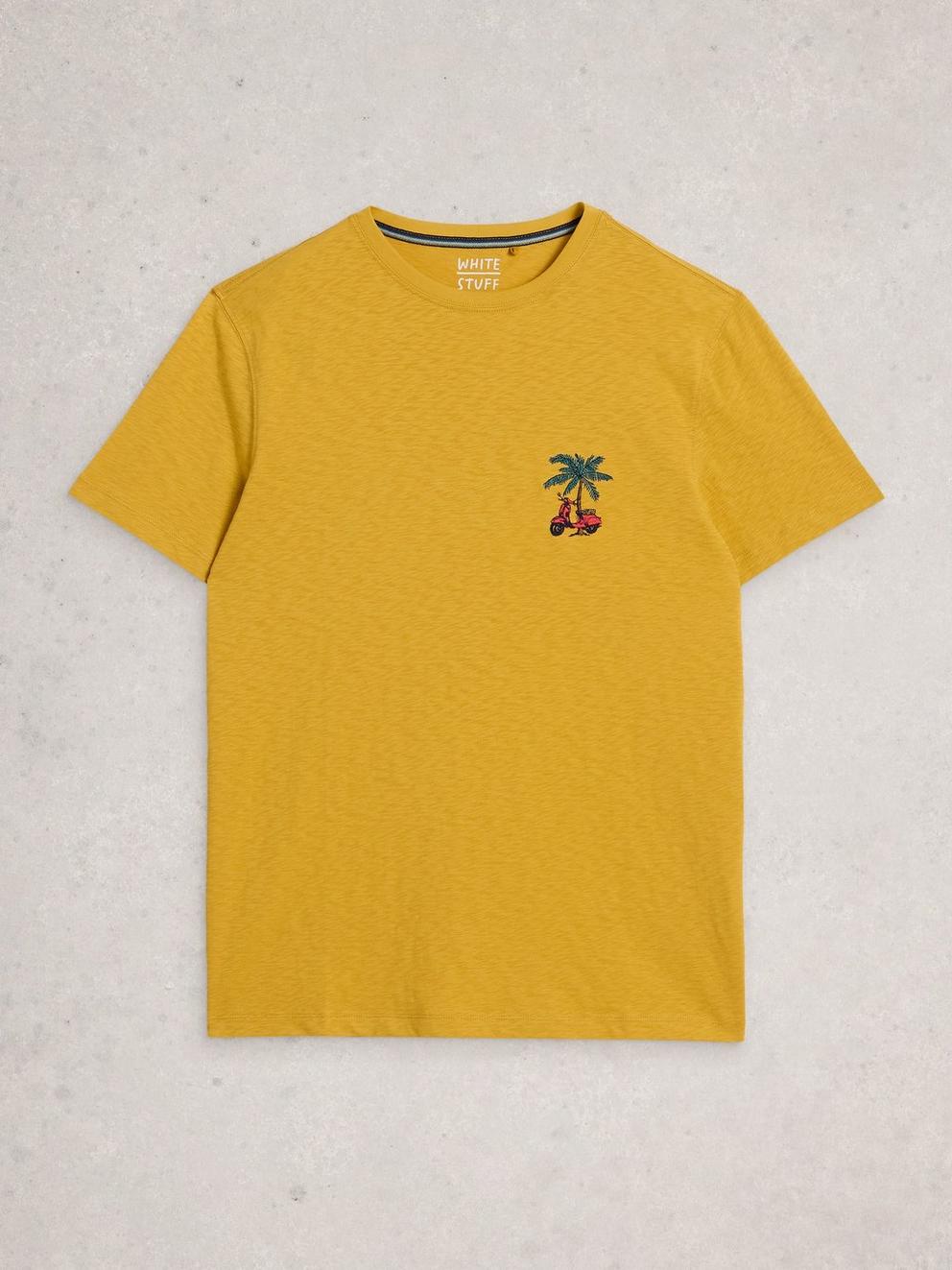 Abersoch Scooter Graphic Tee in YELLOW PR - FLAT FRONT