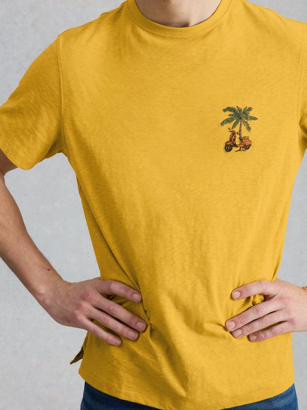 Abersoch Scooter Graphic Tee in YELLOW PR - MODEL DETAIL