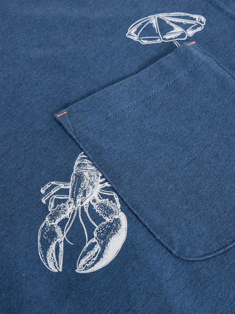 Abersoch Lobster Graphic Tee in BLUE PR - FLAT DETAIL