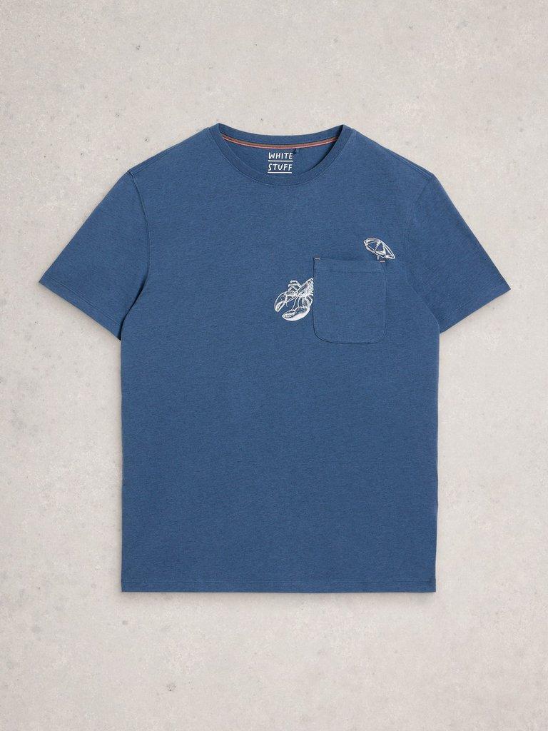 Abersoch Lobster Graphic Tee in BLUE PR - FLAT FRONT