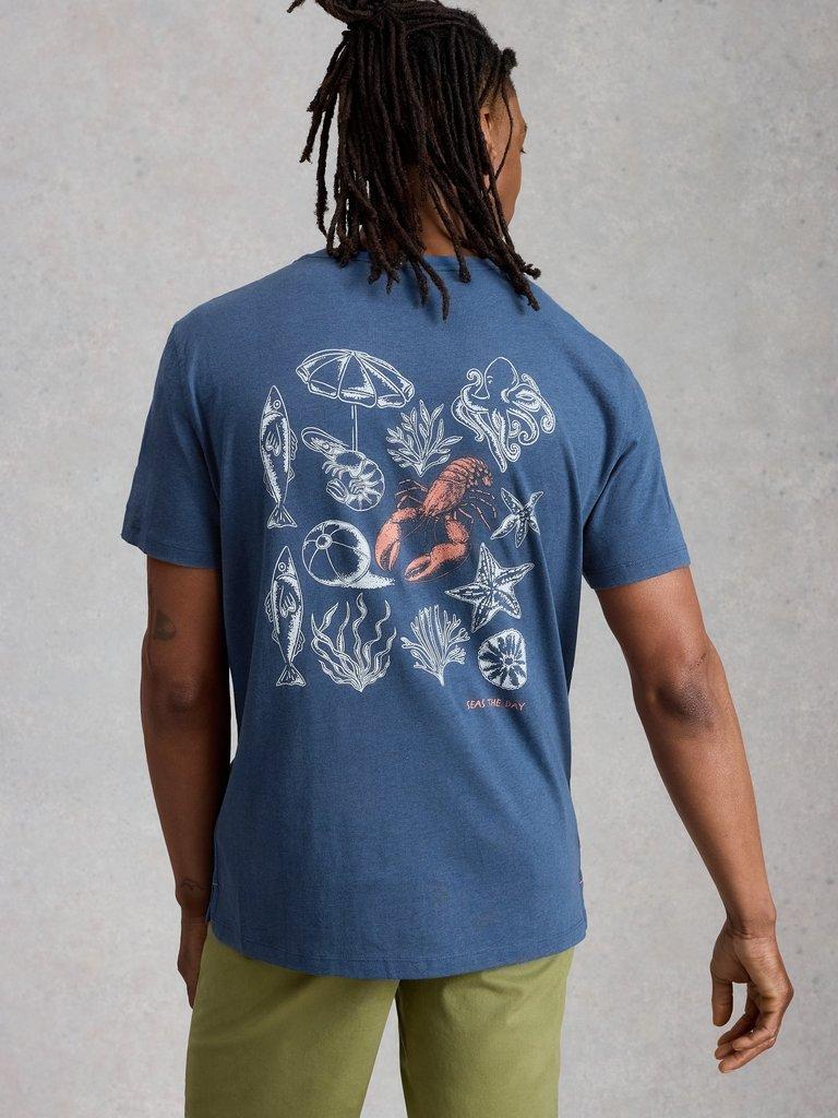 Abersoch Lobster Graphic Tee in BLUE PR - LIFESTYLE