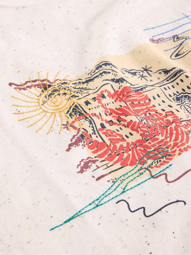 Abersoch Postcard Graphic Tee in WHITE PR - FLAT DETAIL