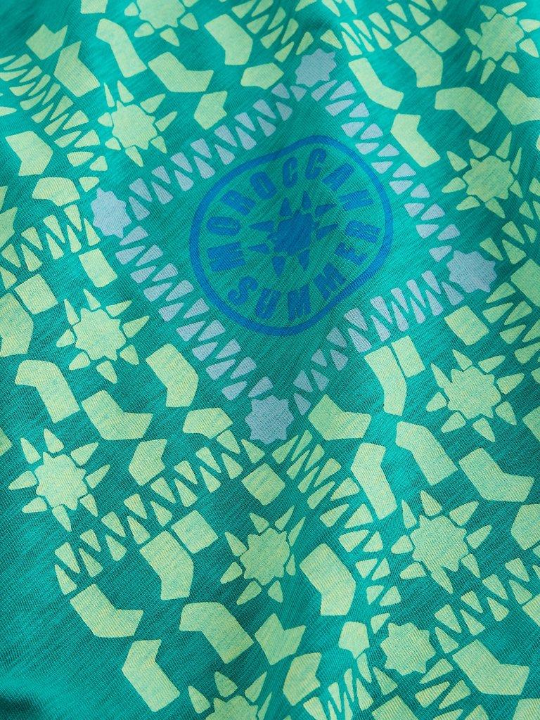 Abersoch Morocco Graphic Tee in GREEN PR - FLAT DETAIL