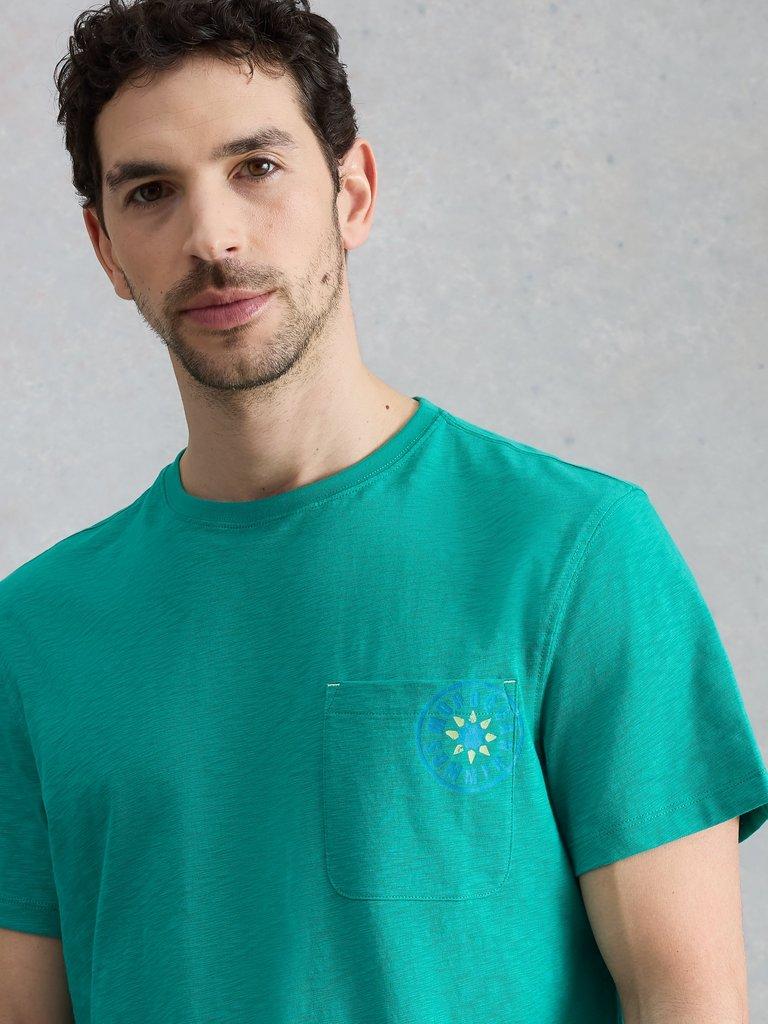 Abersoch Morocco Graphic Tee in GREEN PR - MODEL BACK