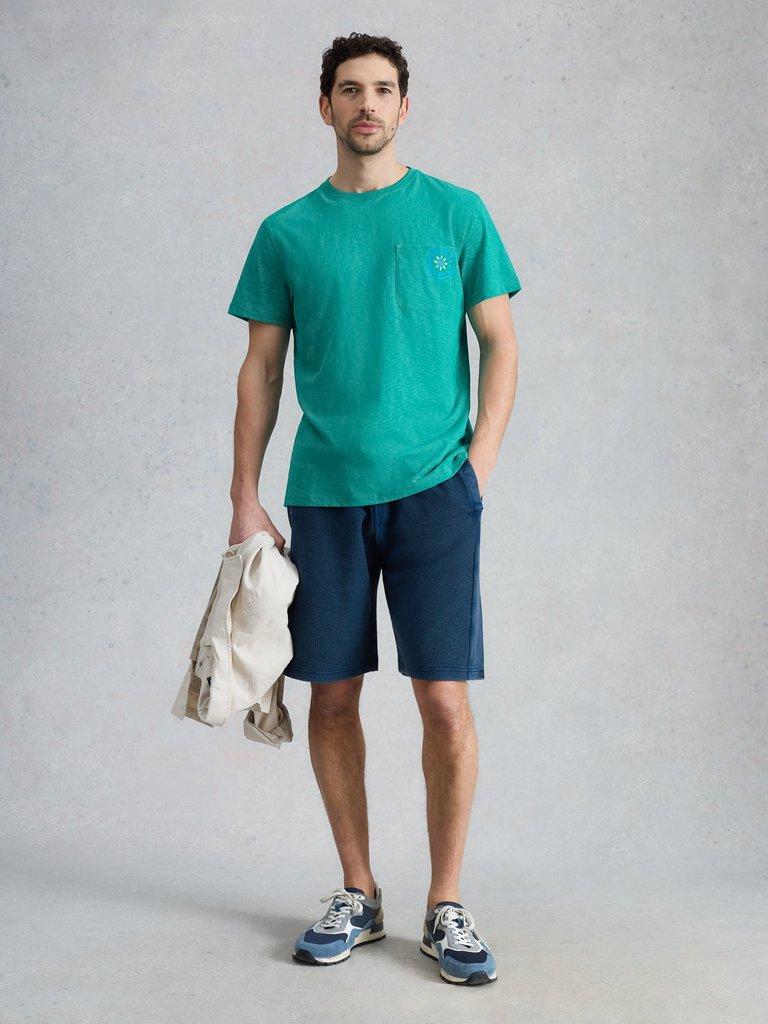 Abersoch Morocco Graphic Tee in GREEN PR - MODEL FRONT